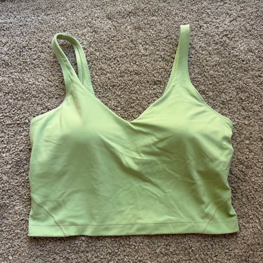 Lululemon Women’s Align Tank Crop Bra Top Creamy Mint Green Size 10